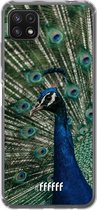 6F hoesje - geschikt voor Samsung Galaxy A22 5G -  Transparant TPU Case - Peacock #ffffff