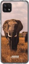 6F hoesje - geschikt voor Samsung Galaxy A22 5G -  Transparant TPU Case - Elephants #ffffff