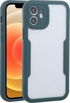 Acryl + TPU 360 graden volledige dekking schokbestendige beschermhoes voor iPhone 12 (groen)