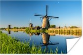 Clear day at the Windmills of Kinderdijk in the Nederland Poster 90x60 cm - Tirage photo sur Poster (décoration murale salon / chambre)