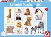 legpuzzel Wilde Babydieren junior karton 200 stukjes