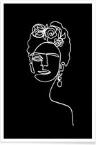 JUNIQE - Poster Frida BW -40x60 /Wit & Zwart