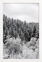 JUNIQE - Poster in houten lijst In The Forest -20x30 /Grijs & Wit