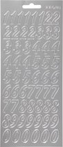 foliestickers Cijfers 60 stuks zilver