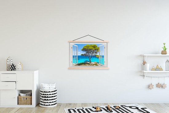 Porte-affiche avec affiche - Affiche scolaire - Vue à travers - Water - Arbre - 90x60 cm - lattes vierges