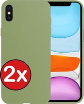 Hoes voor iPhone Xs Hoesje Siliconen Case Cover - Hoes voor iPhone Xs Hoesje Cover Hoes Siliconen - Groen - 2 Stuks