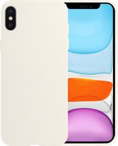 iPhone Xs Hoesje Siliconen Case Cover - iPhone Xs Hoesje Cover Hoes Siliconen - Wit