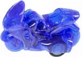 racemotor pull back jongens 5 cm blauw/transparant