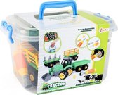 tractor met aanhanger diy groen 45 cm