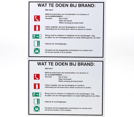 Sticker Calamiteitenbordje set van 2 stuks