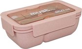 Must Lunchbox 850 Ml 19,5 X 11,9 X 7,1 Cm Zalmroze 4-delig