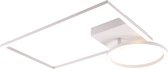 LED Plafondlamp - Plafondverlichting - Torna Viyona - 24W - Natuurlijk Wit 4000K - Dimbaar - Rechthoek - Mat Wit - Aluminium