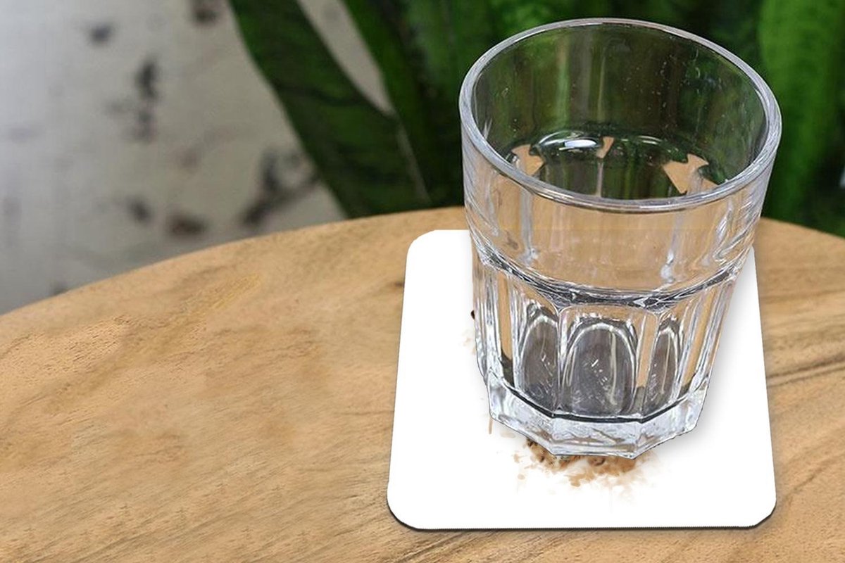 Onderzetters voor glazen - Tijger - Wit - Kop - 10x10 cm - Glasonderzetters - 6 stuks