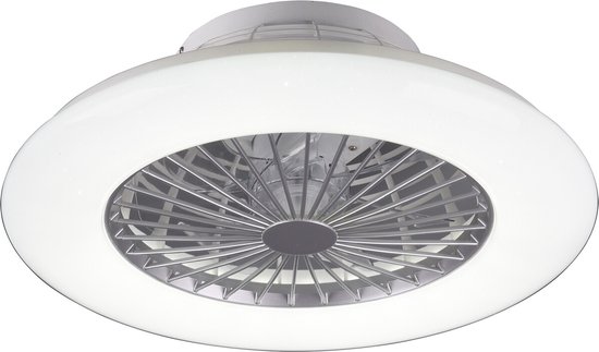 LED Plafondlamp met Ventilator - Plafondventilator - Torna Romina - 30W - Aanpasbare Kleur - Afstandsbediening - Dimbaar - Rond - Mat Titaan - Kunststof