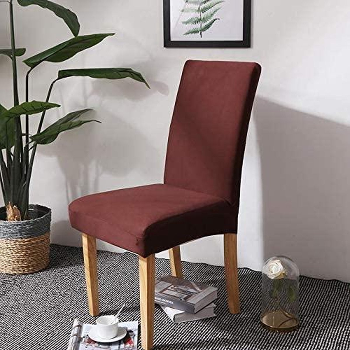Stoelhoezen voor eetkamer, set van 4, plastic eetkamerstoelhoezen met rugleuningen, PVC doorzichtige stoelhoes, waterdichte beschermer stoelhoes voor feest, geen stof/vuil/morsen, geschikt voor 21 x D