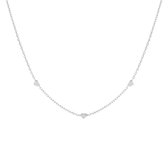 YO&NO -  Ketting - Zilver - Anker - Hartjes -  1,1 mm -  41 + 4 cm - Sieraden vrouw - Gerhodineerd - Zilver 925