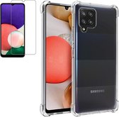 Samsung Galaxy A22 Hoesje + Screenprotector- Clear Soft Case - Siliconen Back Cover - Shock Proof TPU - Transparant