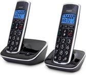 Fysic FX-6020 - Big Button Dect telefoon - 2 handsets - Zwart