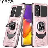 Voor Samsung Galaxy Quantum 2 / A82 5G 10 PCS Union Armor Magnetische PC + TPU Shockproof Case met 360 Graden Rotatie Ringhouder (Rose Gold)