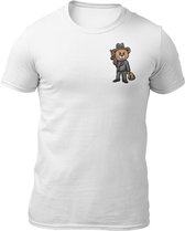 Mafia - Teddy The Gangster - Heren T-Shirt - Getailleerd - Katoen - Ronde Hals