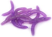 Libra Lures Fatty D'Worm - Purple Glitter - 6.5cm - 10 Stuks - Paars