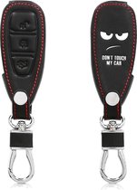 kwmobile autosleutelhoes voor Ford 3-knops autosleutel Keyless Go - Hoesje van imitatieleer in wit / zwart - Don't Touch My Car design
