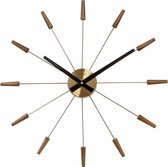 Grote wandklok - 58cm - Stille klok -Walnoot hout - NeXtime Plug-Inn