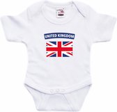 United Kingdom baby rompertje met vlag wit jongens en meisjes - Kraamcadeau - Babykleding - Verenigd Koninkrijk landen romper 80 (9-12 maanden)
