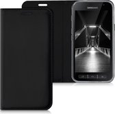 kwmobile hoesje voor Samsung Galaxy Xcover 4 / 4S - Flip cover van imitatieleer - Smartphone beschermhoes in zwart