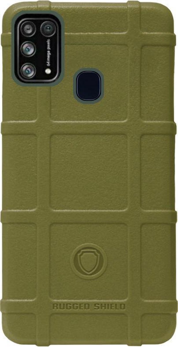 RUGGED SHIELD Rubber Bumper Case Hoesje Geschikt voor Samsung Galaxy M31 - Groen