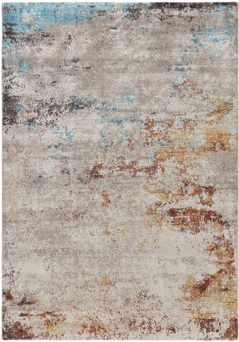 OSTA Patina – Vloerkleed – geweven – polyester – duurzaam – modern - vintage -  blauw/beige/koper – 135x200
