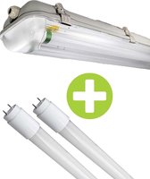 LED TL Armatuur 120cm pro serie (dubbel) IP65 | incl. 2x LED TL Buis 18W - 2800K - Warm wit (828)