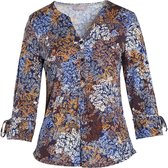Cassis - Female - T-shirt met bloemetjesprint  - Blauw