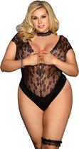 Subblime - lingerie set met bloemen motief - zwart - fetish - bodykostuum - sexy setje