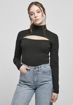 Urban Classics Longsleeve top -S- Cut-Out Turtleneck Zwart