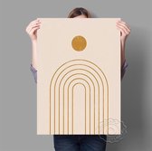 Mustard Rainbow Art Retro Print Abstract Moderne Poster 13x18cm Multi-color