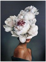Bloemen Abstracte Vrouw Print Poster Wall Art Kunst Canvas Printing Op Papier Living Decoratie 13X18cm Multi-color