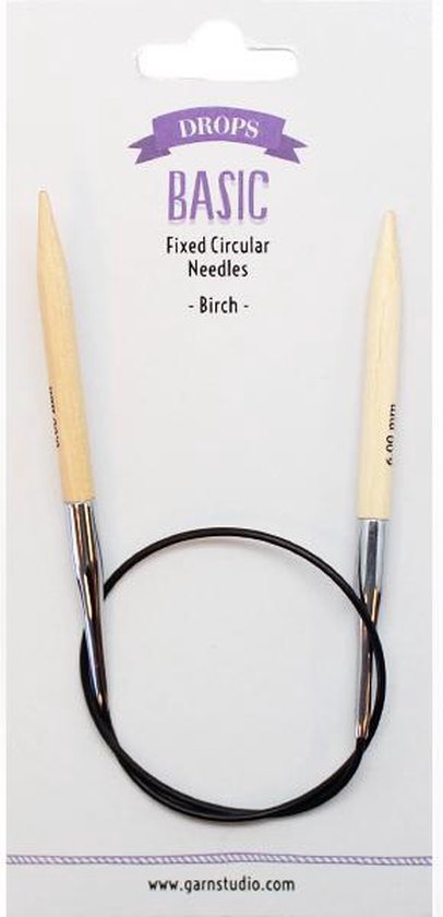 Drops Basic Circular Knitting Needles Birch 40cm 6mm | bol