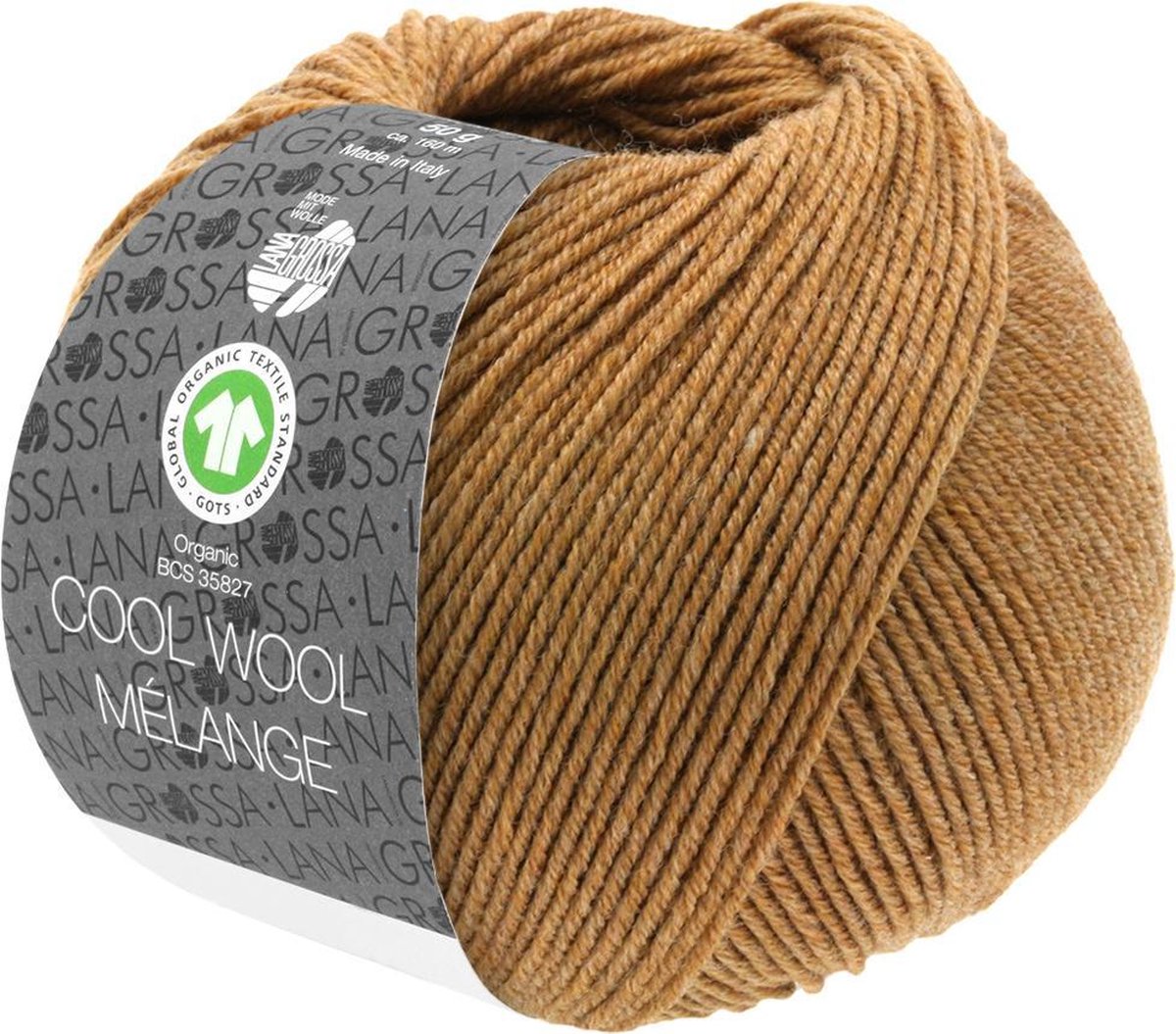 Lana Grossa Cool Wool Mélange Gots 50 Gram nr 130 Karamel