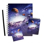 notitie-set Space junior papier blauw 4-delig