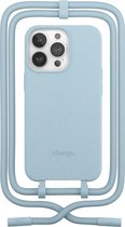 Woodcessories Change Case 2 in 1 Bio - Geschikt voor iPhone 13 Pro - Afneembaar nekkoord - Duurzaam - Eco vriendelijk - Gemaakt van bio-materialen - Pastel Blue