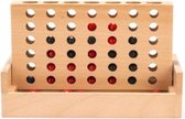 reisspel 4-op-1-rij hout bruin 3-delig