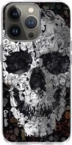 Casetastic Apple iPhone 13 Pro Hoesje - Softcover Hoesje met Design - Doodle Skull BW Print
