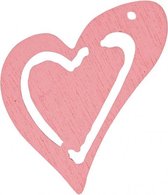 houten harten 2,5 x 2,2 cm roze 20 stuks