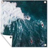 Tuinposters Surf - Golf - Zee - 50x50 cm - Tuindoek - Buitenposter