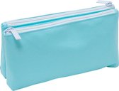 etui Soft Touch Pastel dubbelvlaks 23 x 12 cm blauw