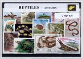 Reptielen – Luxe postzegel pakket (A6 formaat) - collectie van 25 verschillende postzegels van reptielen – kan als ansichtkaart in een A6 envelop. Authentiek cadeau - kado - kaart
