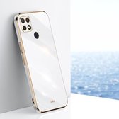 Voor OPPO A15 XINLI Straight 6D Plating Gold Edge TPU Shockproof Case (wit)