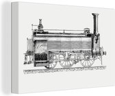 Canvas schilderij 150x100 cm - Wanddecoratie Vintage - Trein - Spoor - Muurdecoratie woonkamer - Slaapkamer decoratie - Kamer accessoires - Schilderijen
