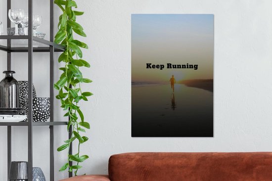 Tableau Peinture sur Toile Course à pied - Sports - Citation - 60x90 cm - Décoration murale